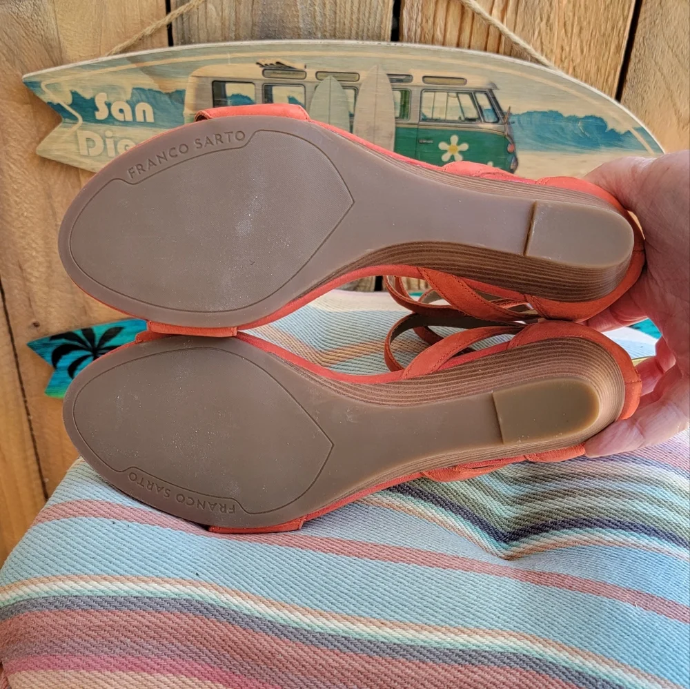 Franco Sarto Coral Wedge Sandals Size 7.5M - Picture 3 of 6